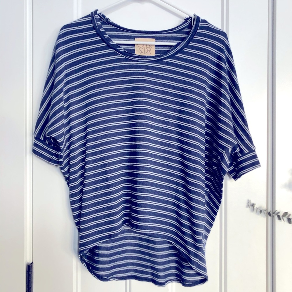 💗(Chaser) Blue Striped Boho Top - Women’s SIZE XS - NWT!!